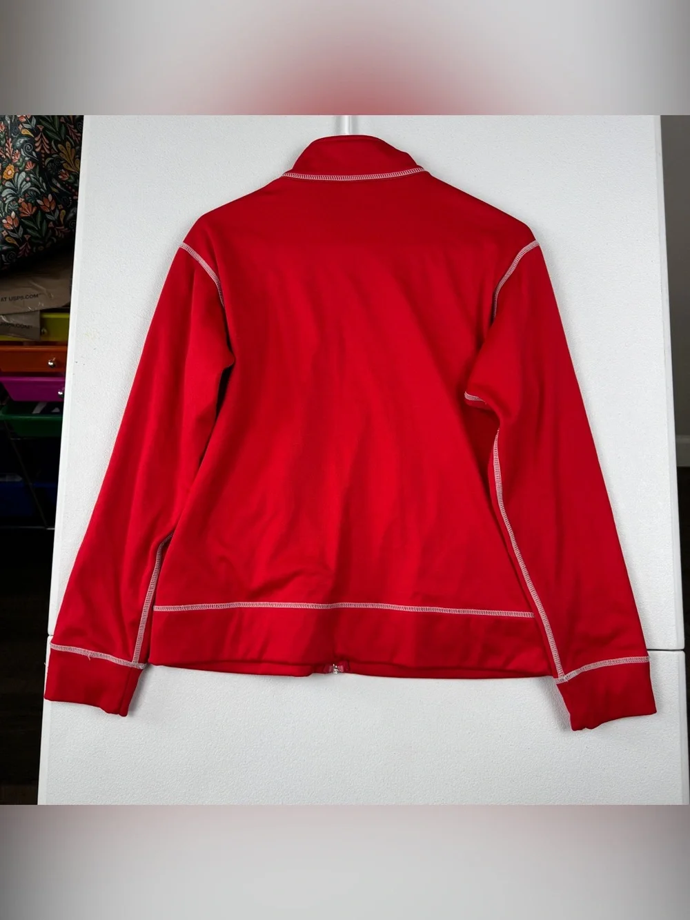 Nike Presto Full Zip Hooded Jacket Womens M Medium Red Long Sleeve Pockets